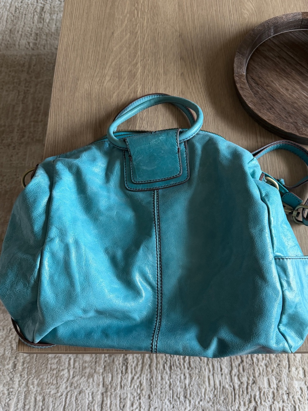 HOBO Teal Leather Shoulder Bag